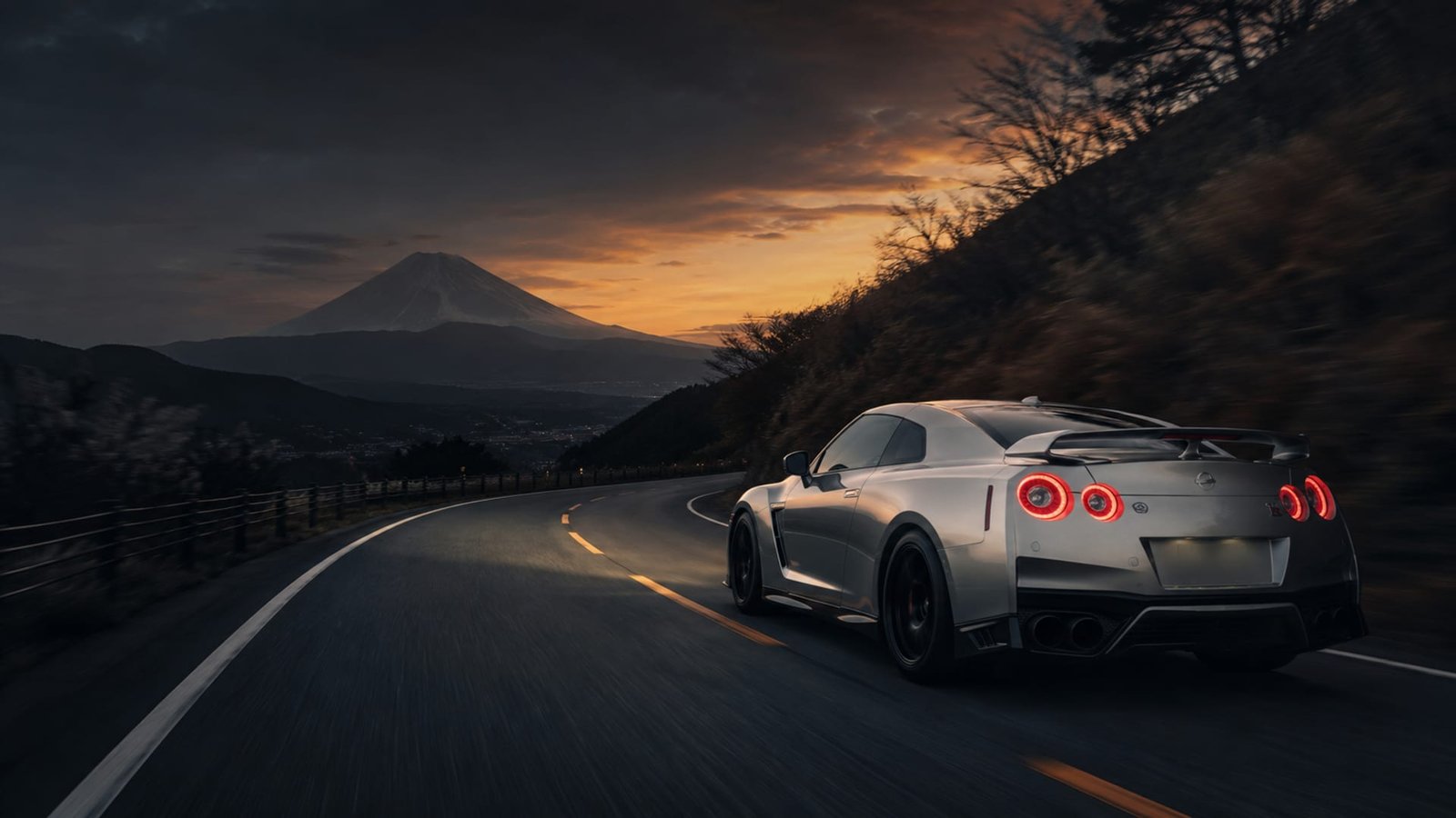 Japanese performance car on a mountain road